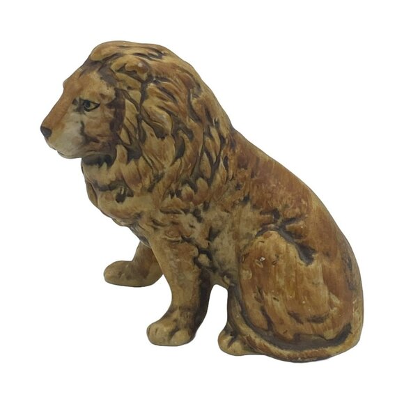Vintage Mid-Century Lion Porcelain Figurine Realistic Matte Glaze Hand Painted ? - Picture 7 of 12